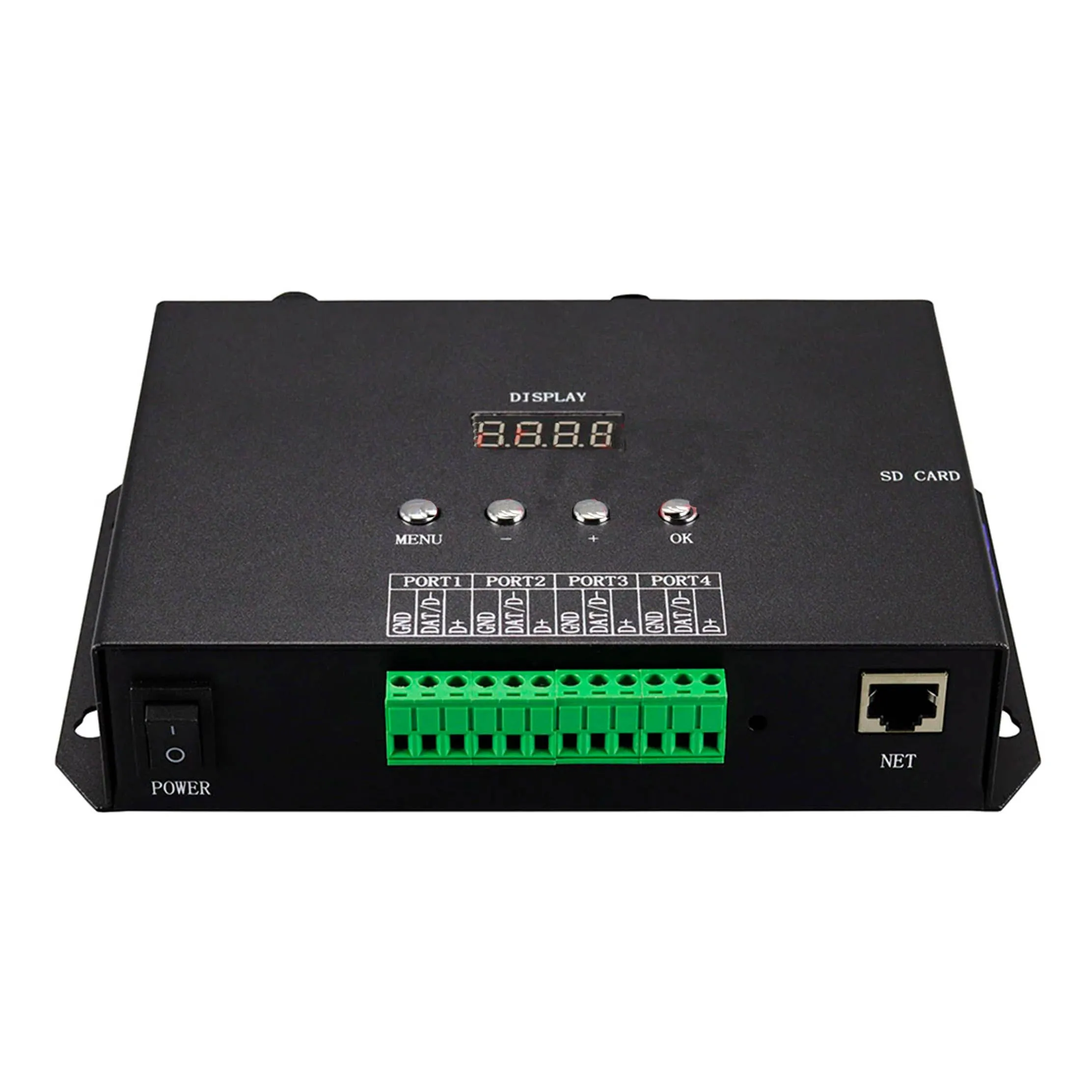 Контроллер HX-SPI-DMX-SL-4P (4096 pix, 220V, TCP/IP, add, ArtNet) (Arlight, IP20 Металл, 2 года)